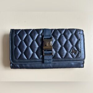 LUG THROTTLE RFID WALLET METALLIC INDIGO EUC